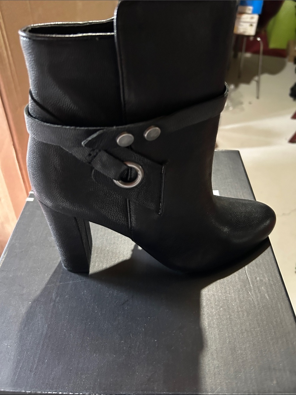 Design Lab Lord & Taylor Black ankle boots New with box.